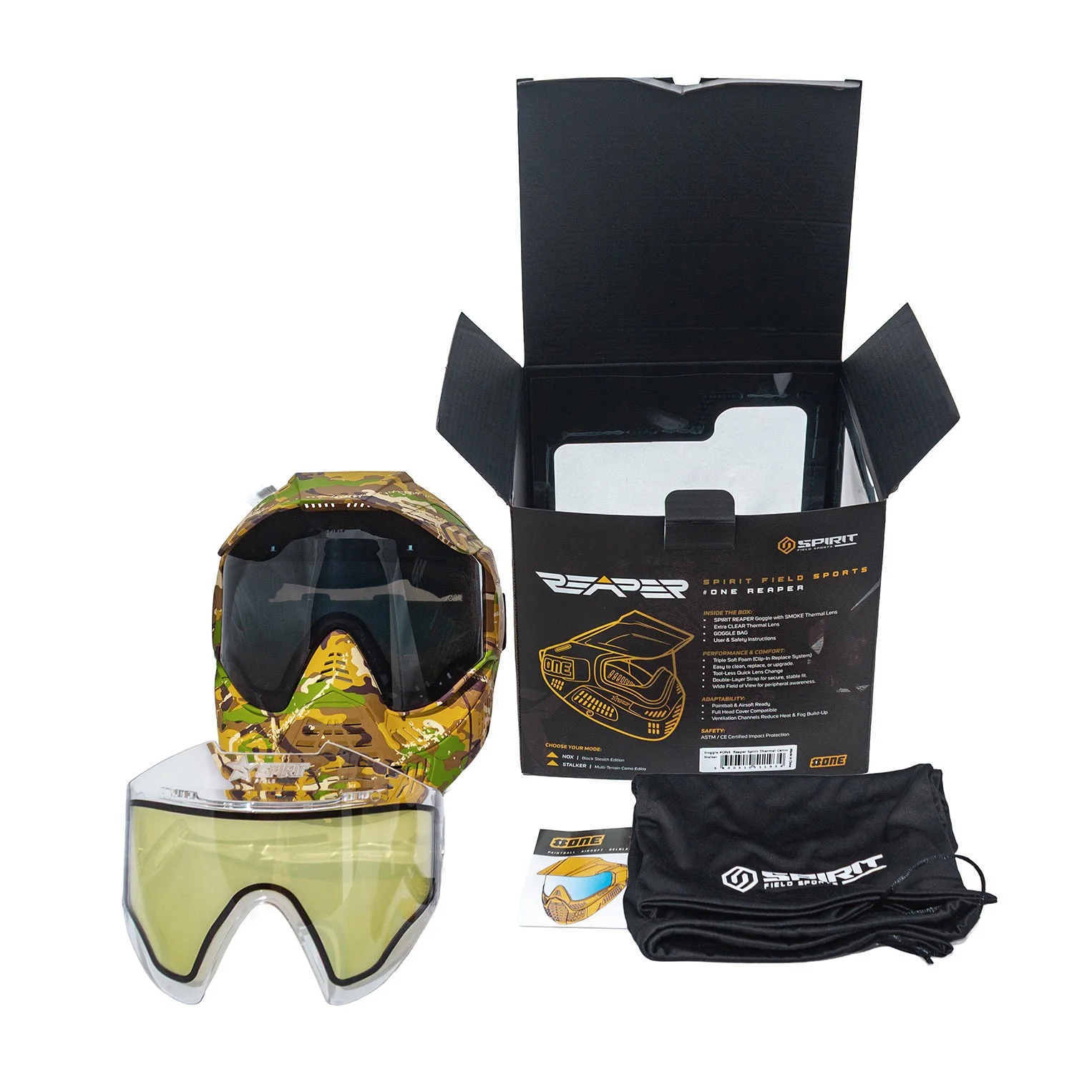 Máscara Reaper Spirit Thermal Camo + Lente térmica transparente adicional incluida.  *Envío gratis 2/4 días